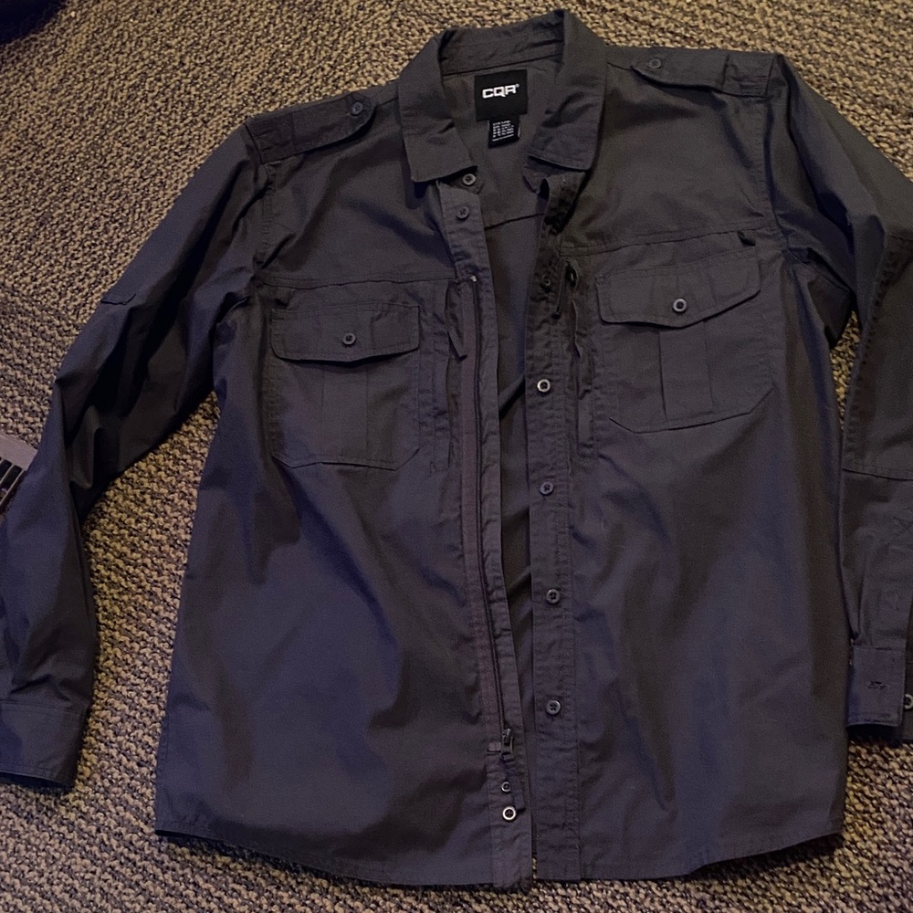 COF Men's Black Military Field Shirt Jacket